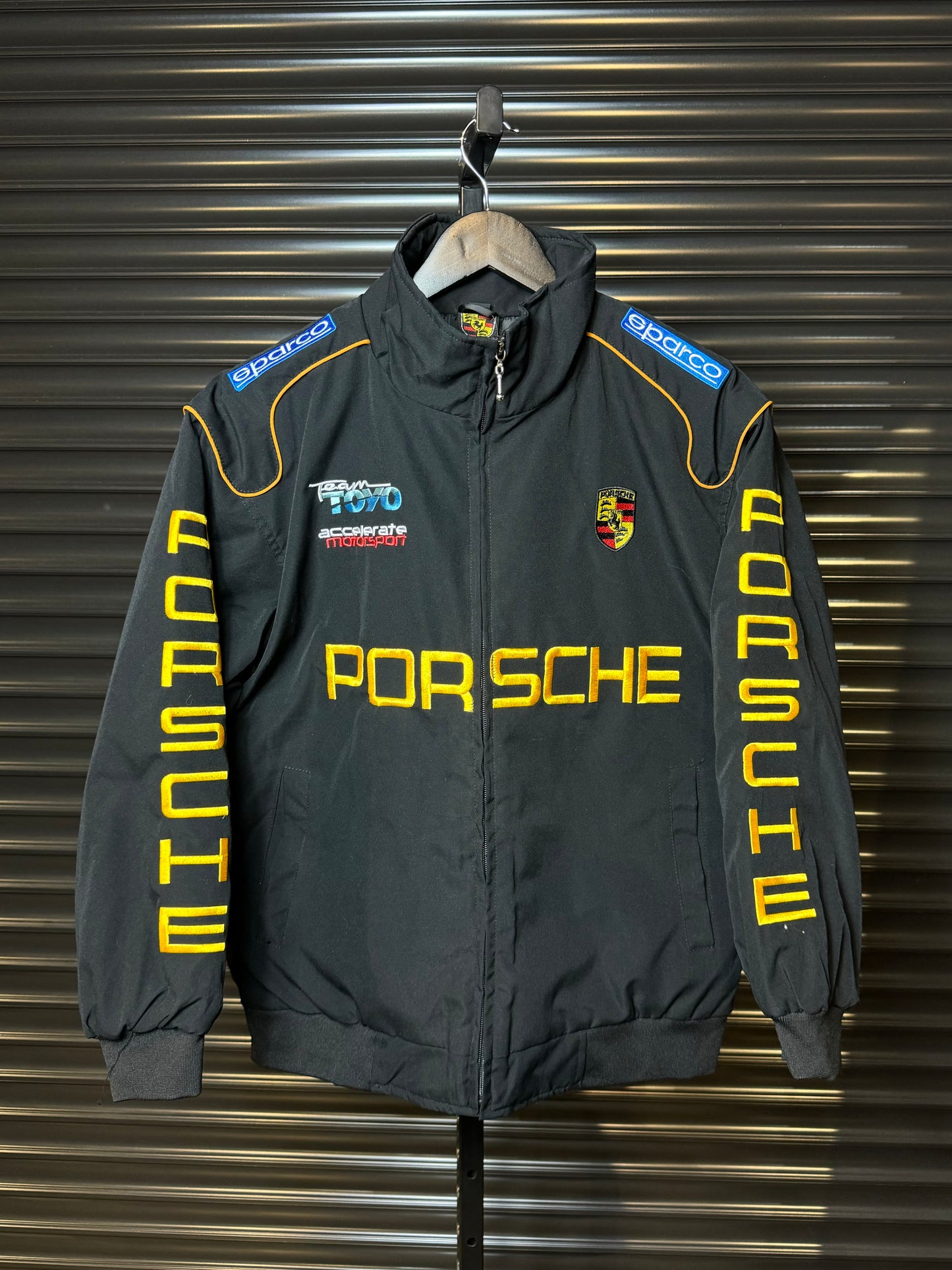 Vintage Porsche Embroidered Logo Racing Jacket - Medium