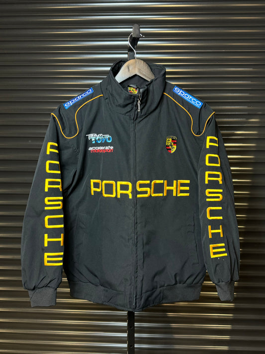 Vintage Porsche Embroidered Logo Racing Jacket - Medium