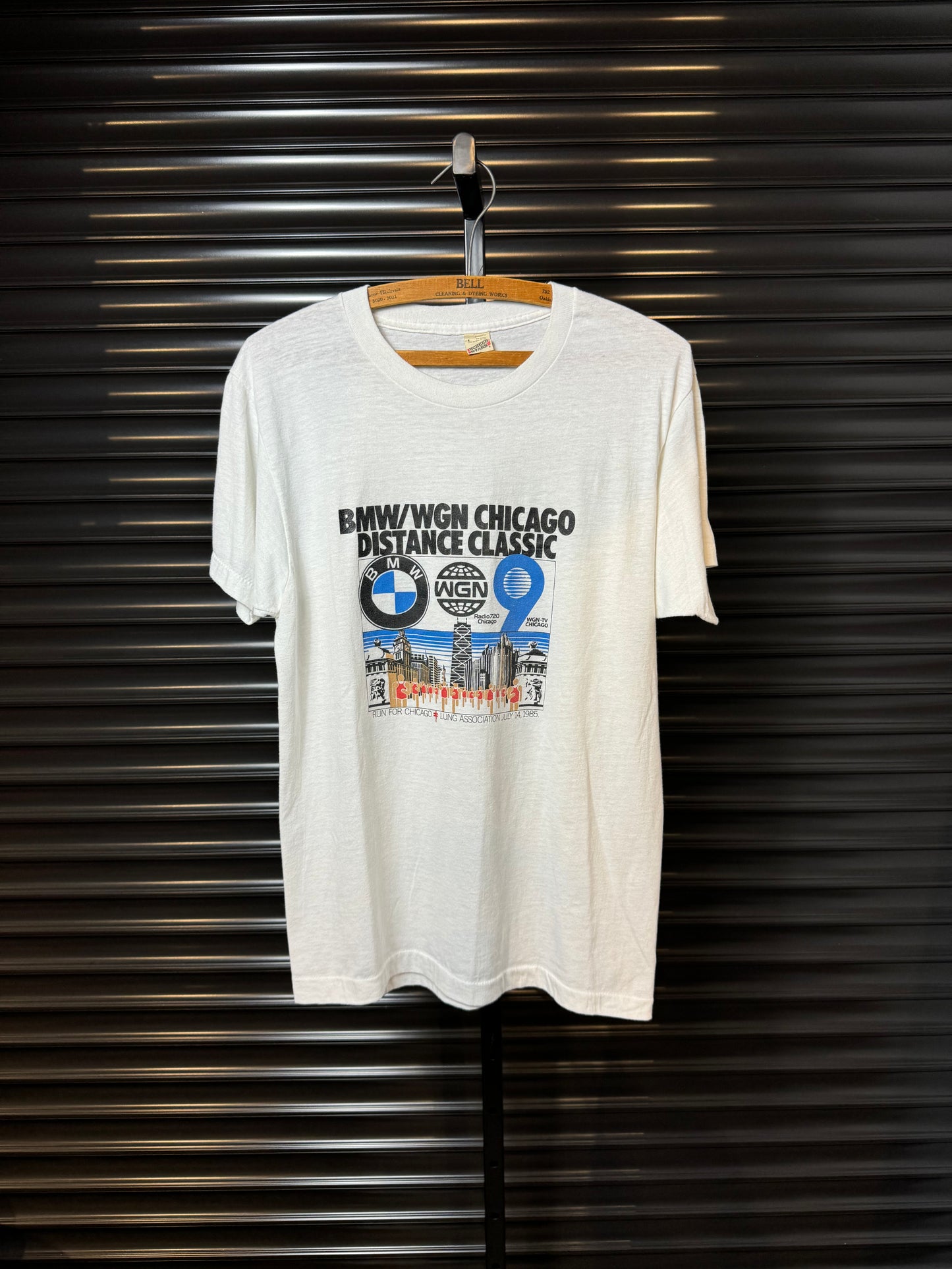 Vintage BMW 1985 Chicago WGN Run Tee - Large