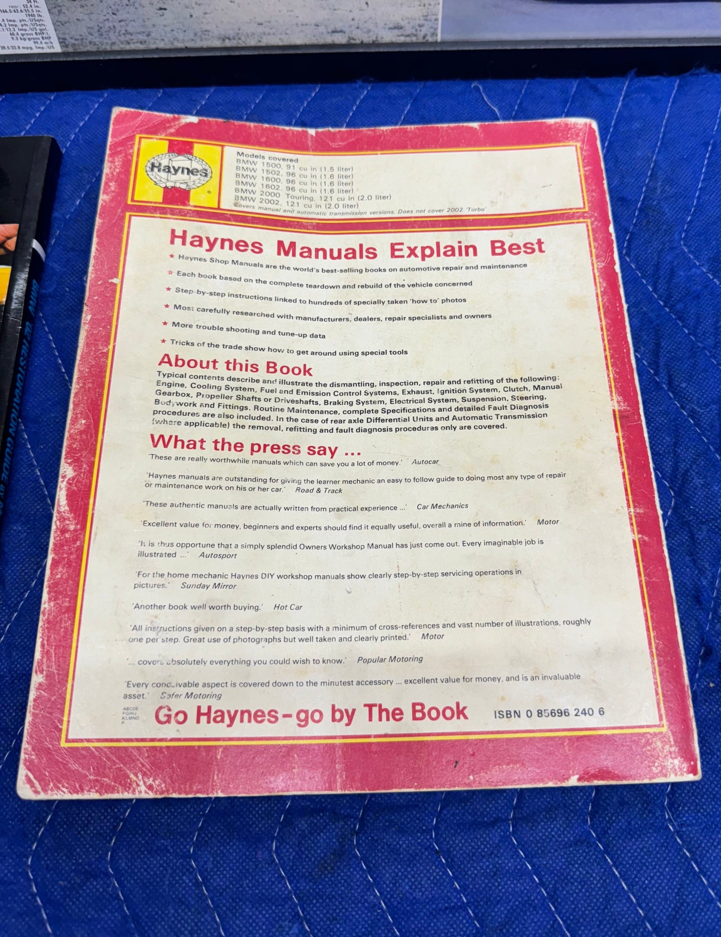 E10/2002 Haynes Workshop Manual & Restoration Guide Books