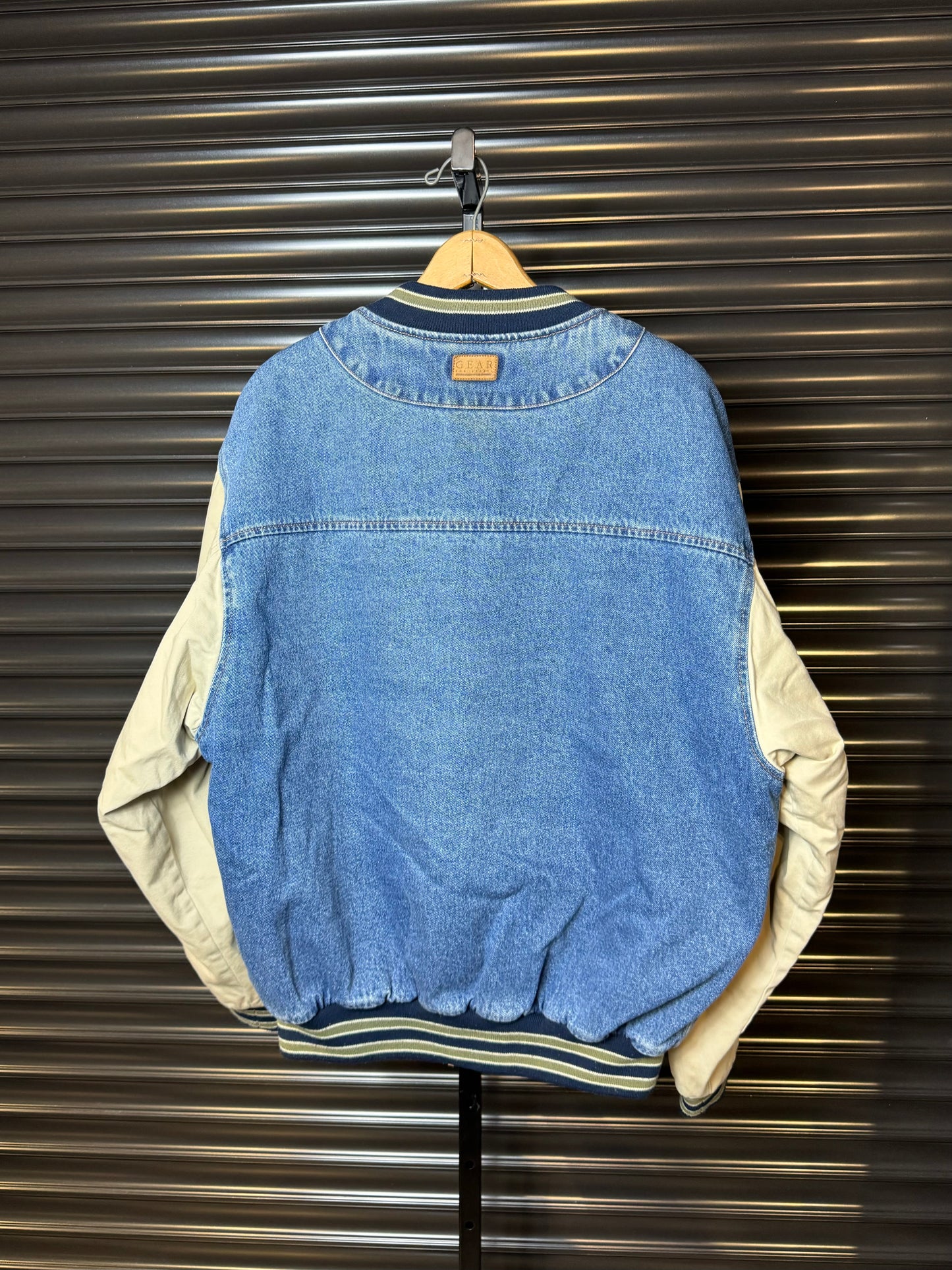 Vintage BMW Roundel Denim Varsity Jacket - Large