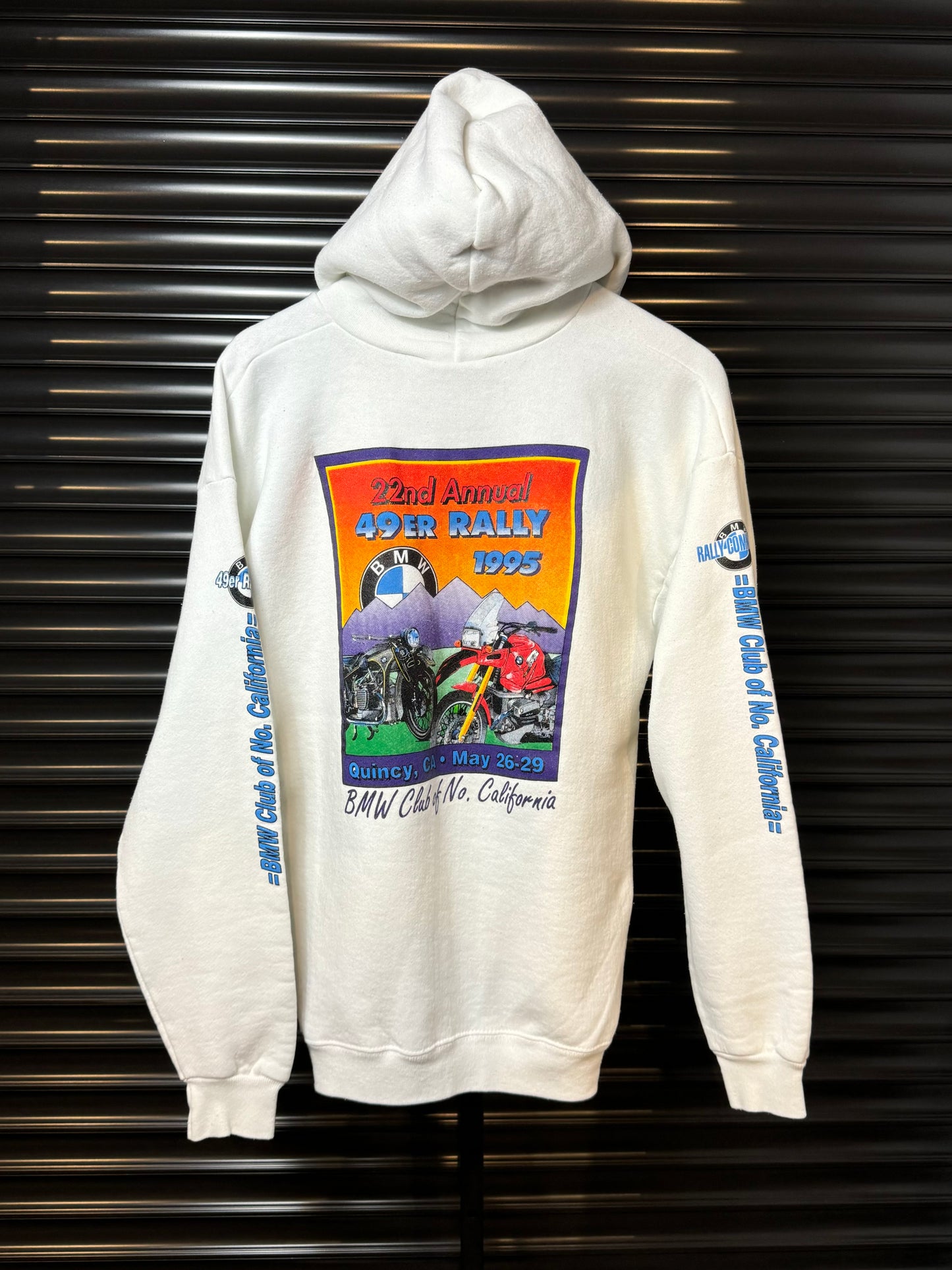 90’s BMW Motorcycles California 49ers Rally Zip Up Hoodie - Large