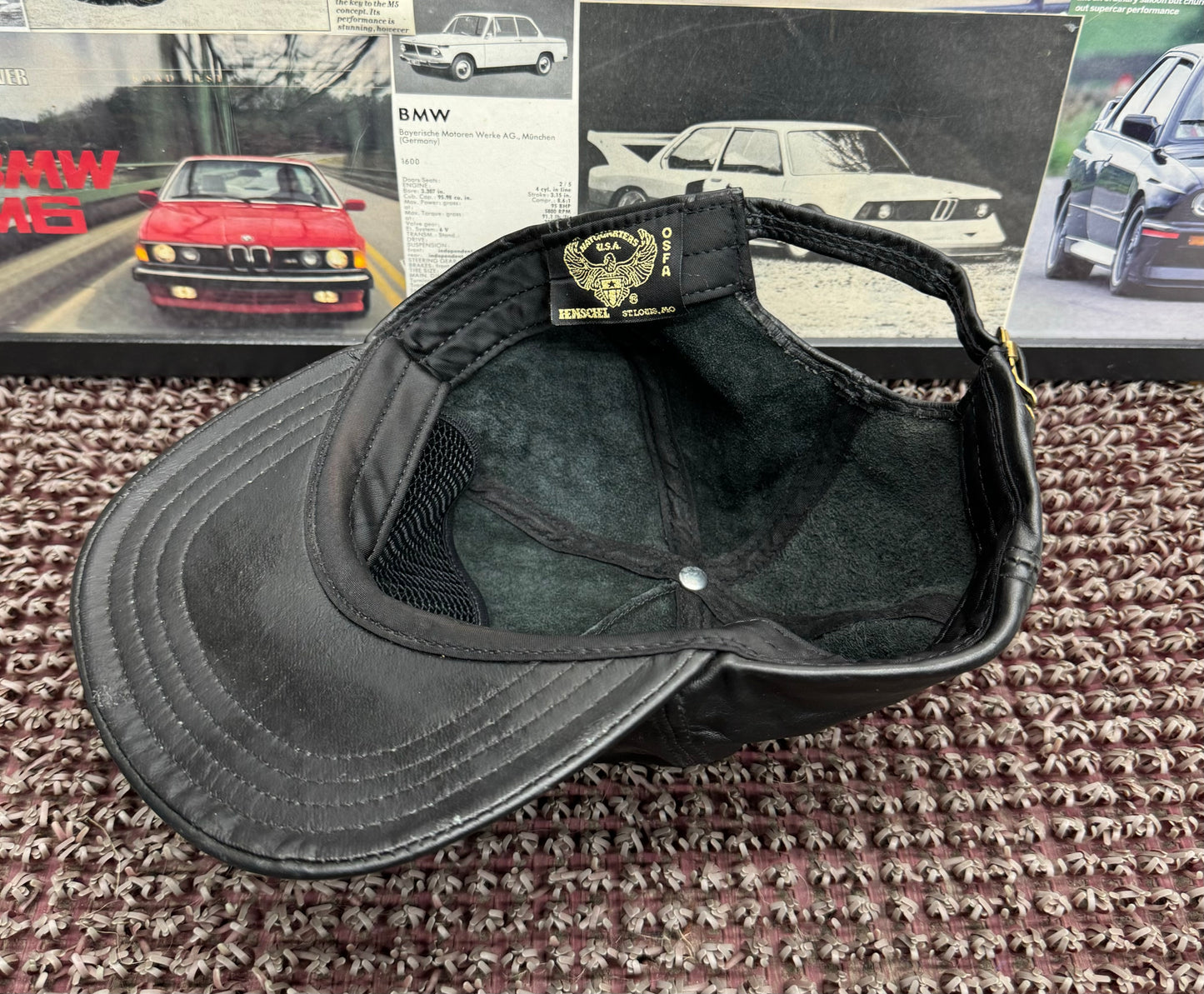 Vintage BMW Roundel Leather Strapback Hat