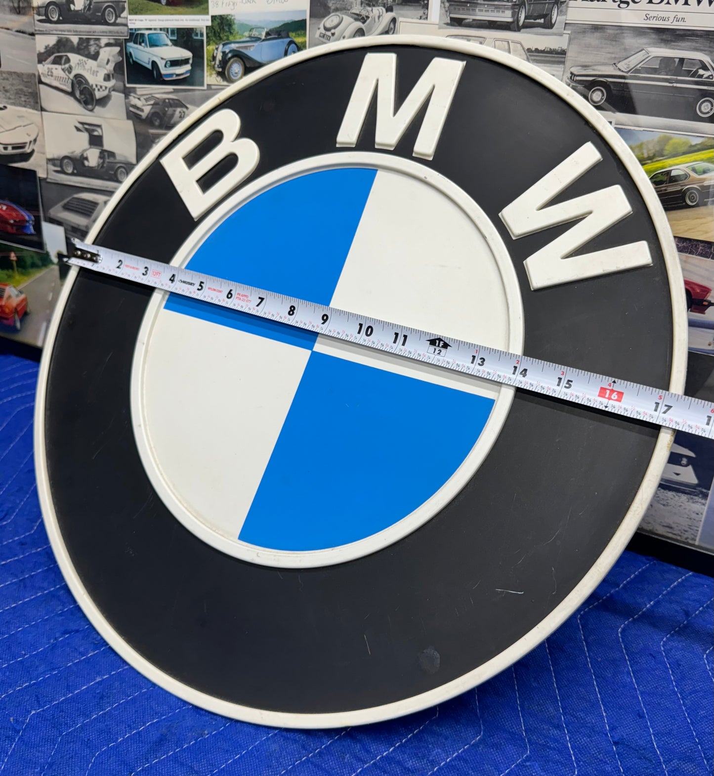 Vintage 70’s BMW Roundel Logo Dealer Sign 17 inches