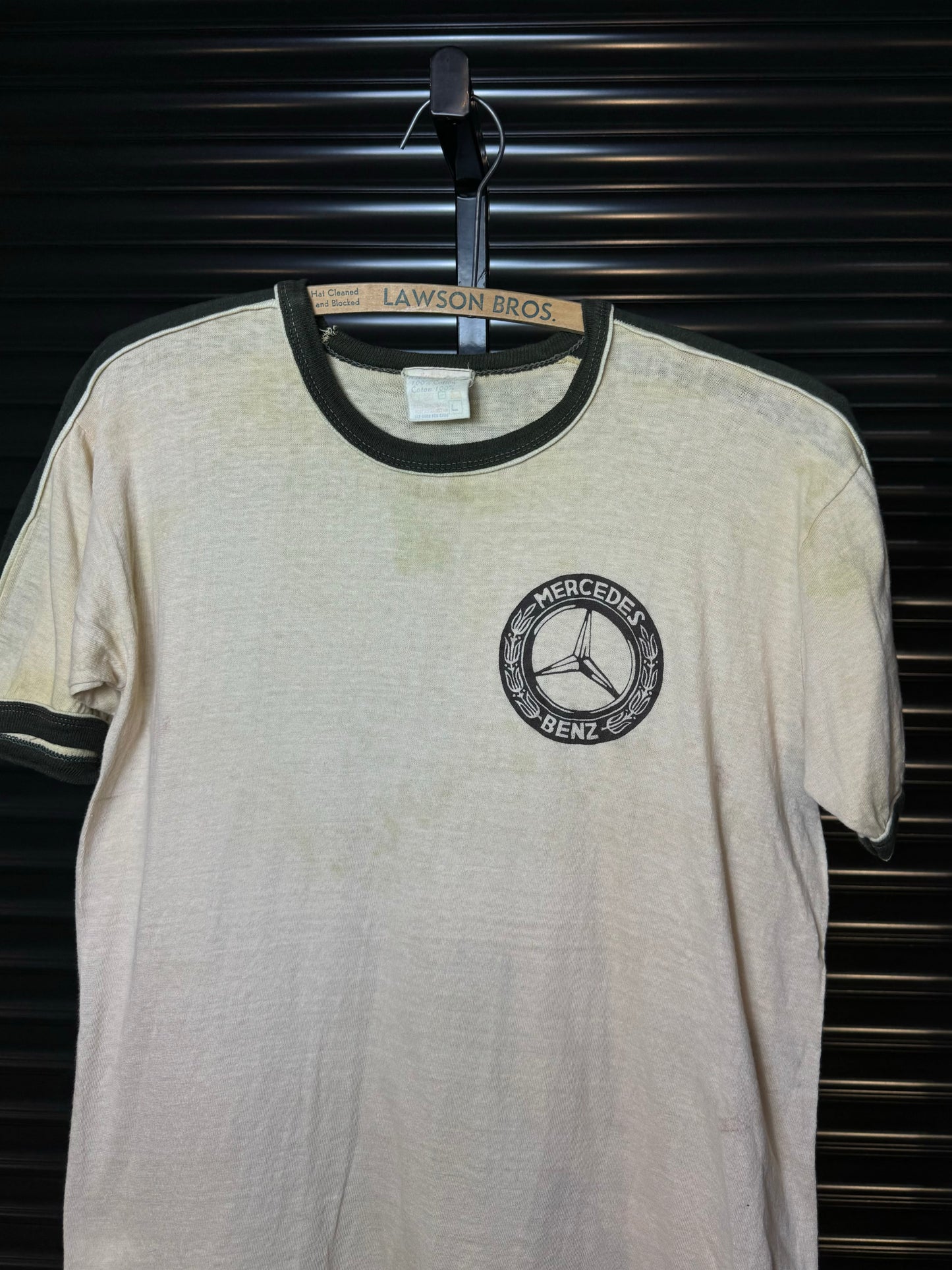 Vintage 70/80’s Mercedes Benz Logo Ringer Shirt  - Large