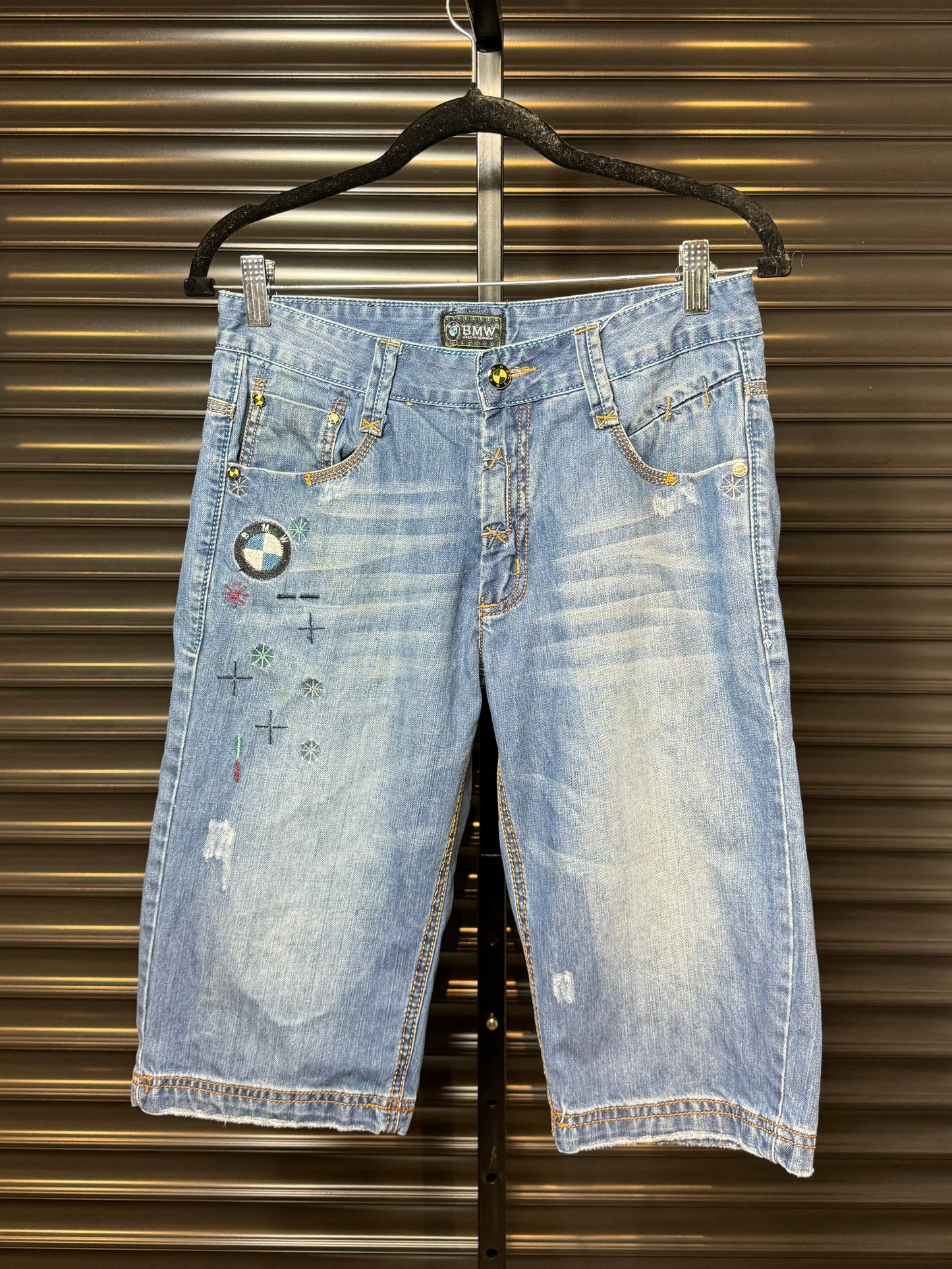 Vintage BMW Embroidered Denim Shorts - Women’s 30