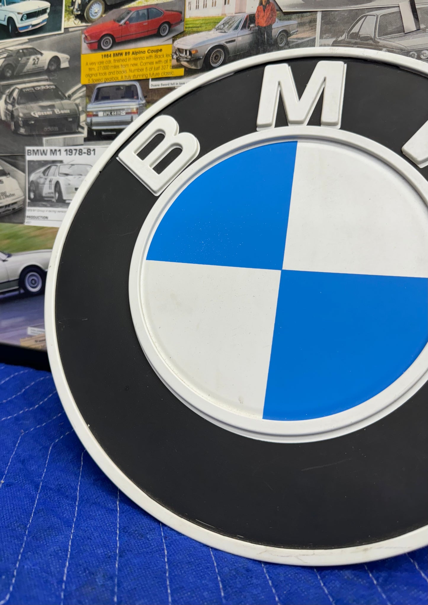 Vintage 70’s BMW Roundel Logo Dealer Sign 12 inches