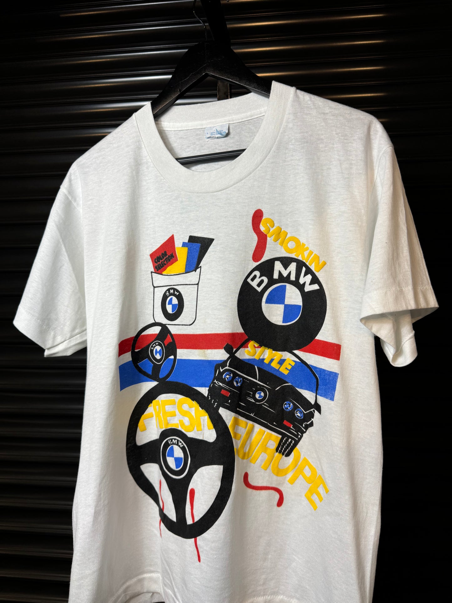 90’s BMW Puff Print Logo Art Tee - Large
