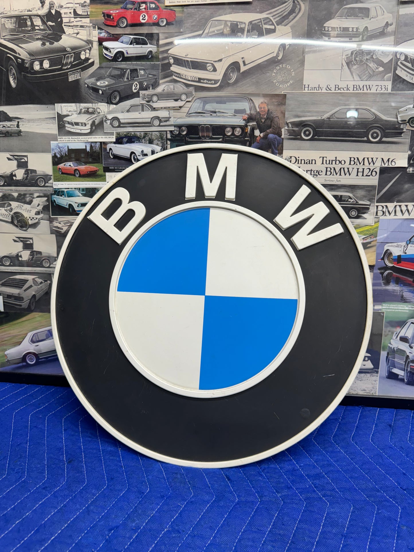 Vintage 70’s BMW Roundel Logo Dealer Sign 17 inches