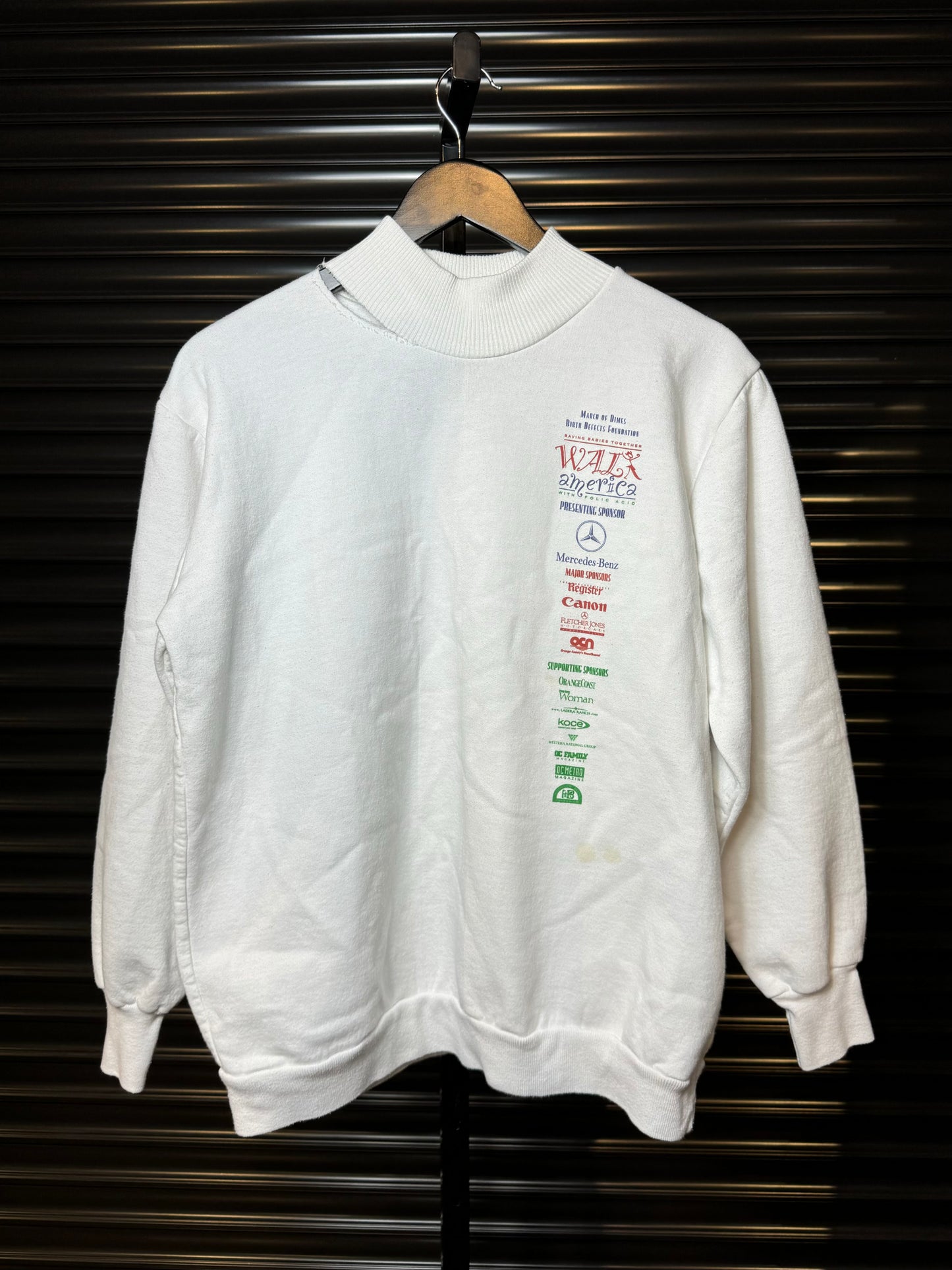 Vintage Mercedes Benz Saving Babies Sponsor Crewneck - Medium