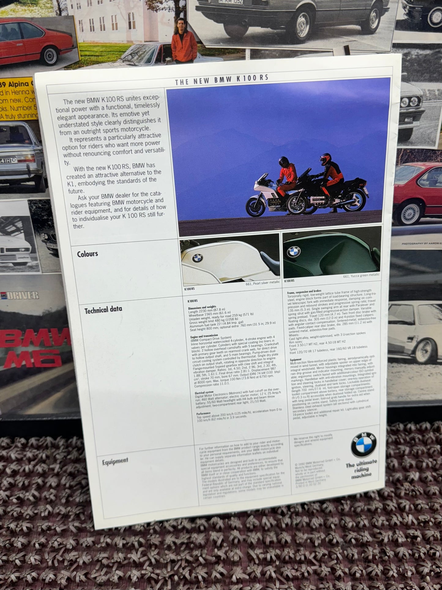BMW Motorcycles 1990 K 100 RS  Booklet