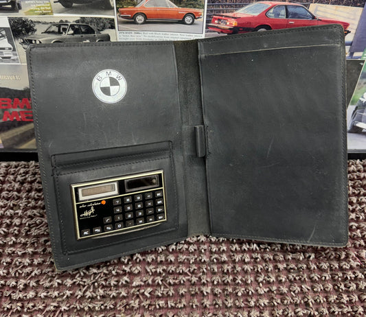 Vintage BMW Promotional Calculator Leather Bifold