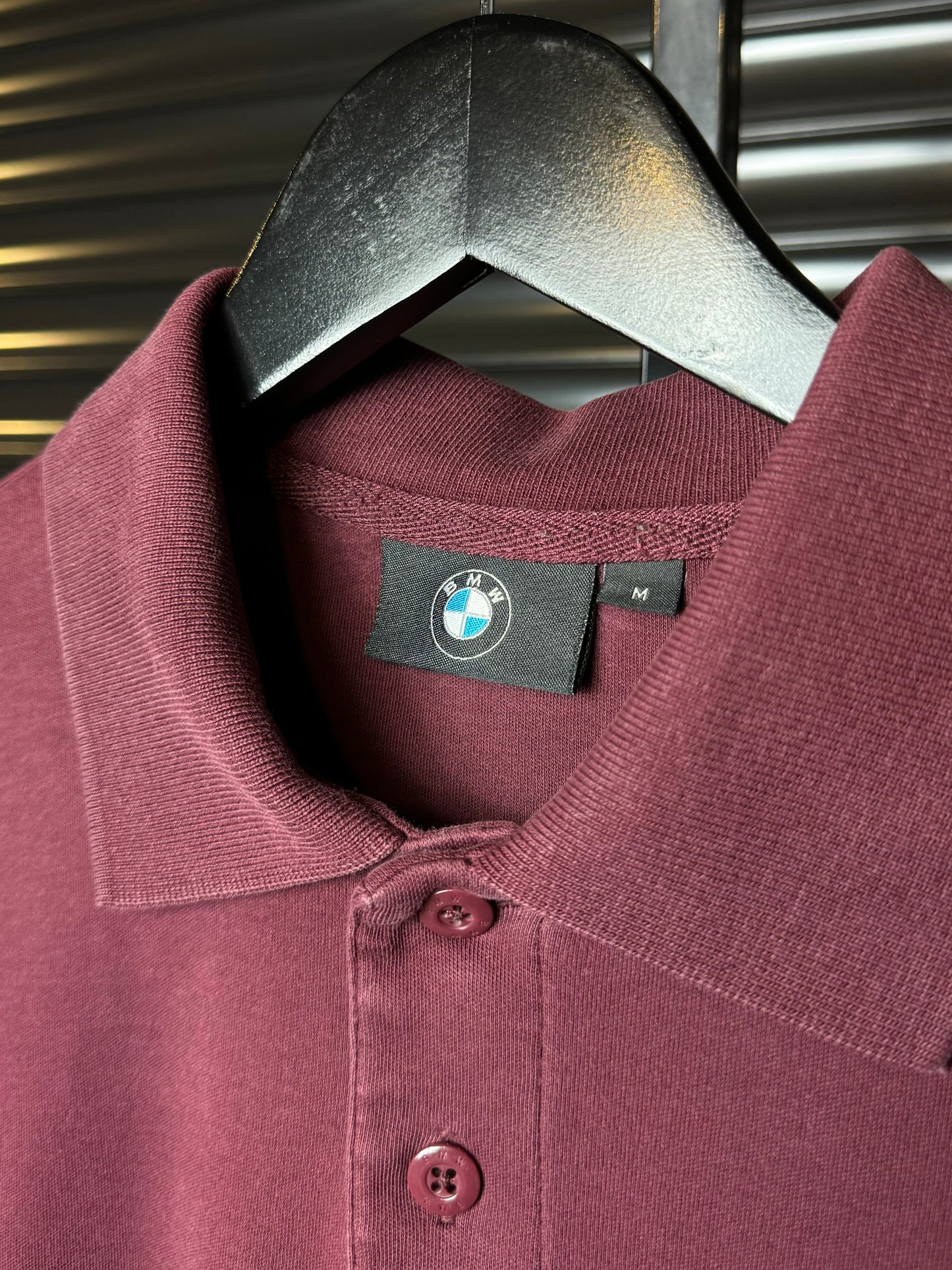 BMW Maroon Long sleeve Polo Shirt - Medium