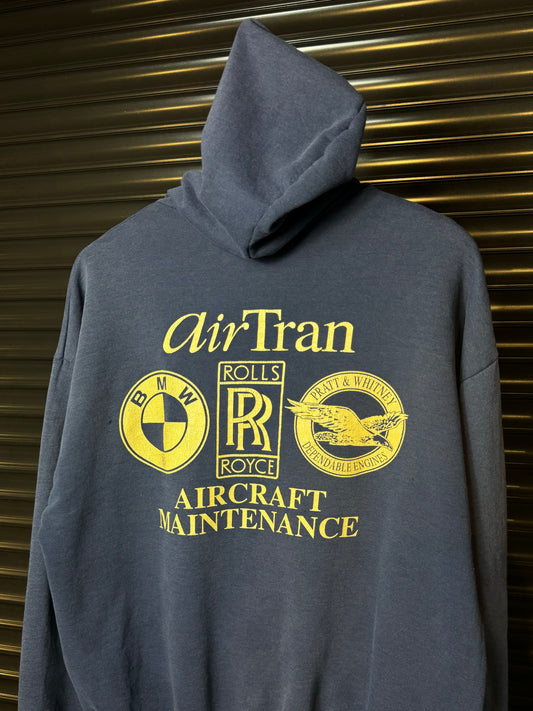 Vintage BMW AirTran Aircraft Maintenance Hoodie - Large