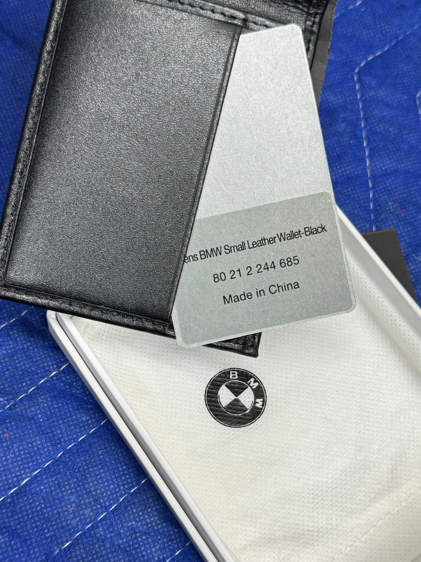 BMW Black Leather Bi-Fold Wallet - New