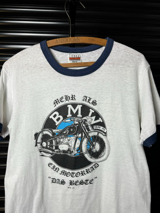 Vintage 80’s BMW 1936 R5 Motorcycle Ringer Tee - Medium