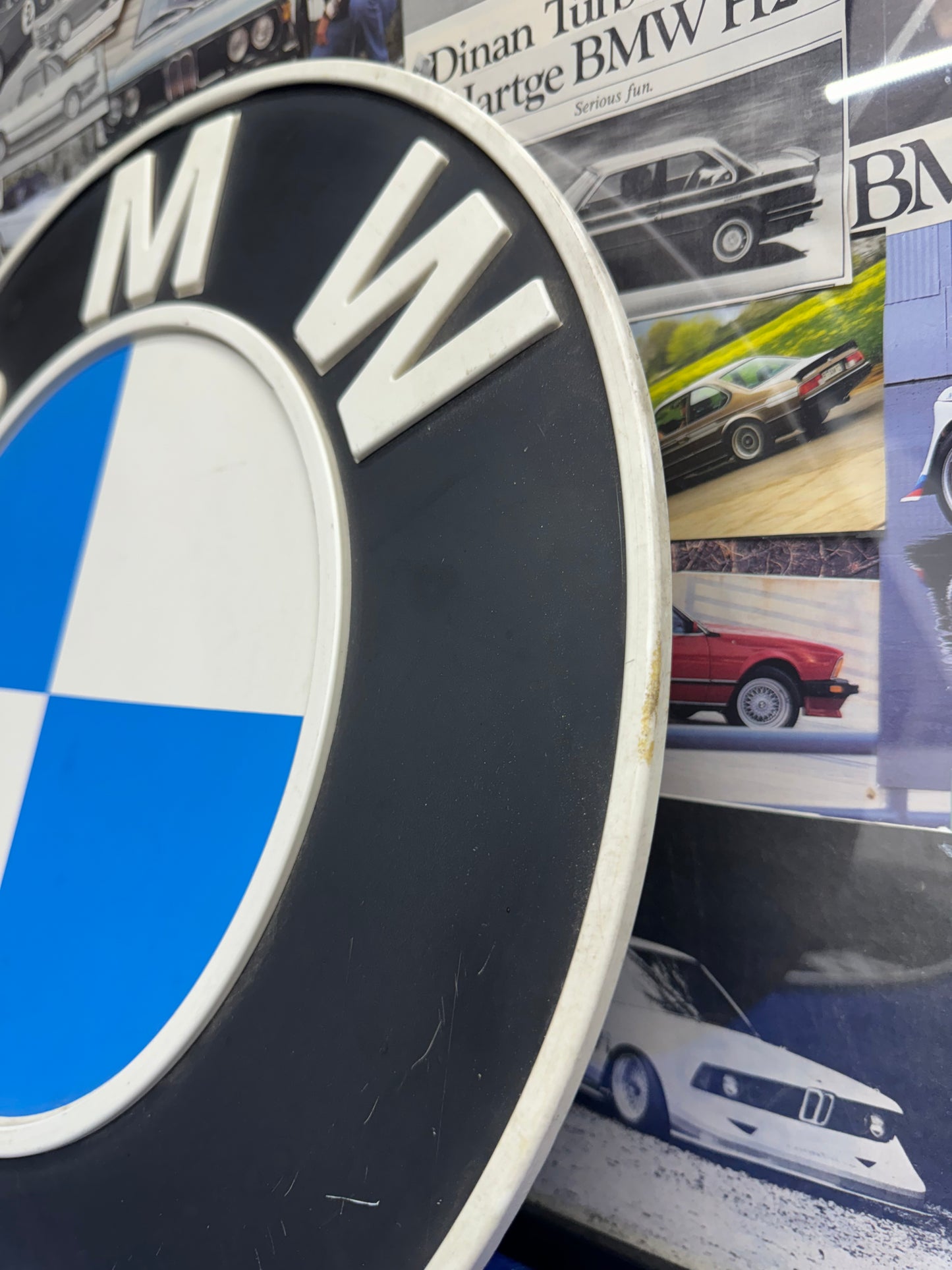 Vintage 70’s BMW Roundel Logo Dealer Sign 17 inches