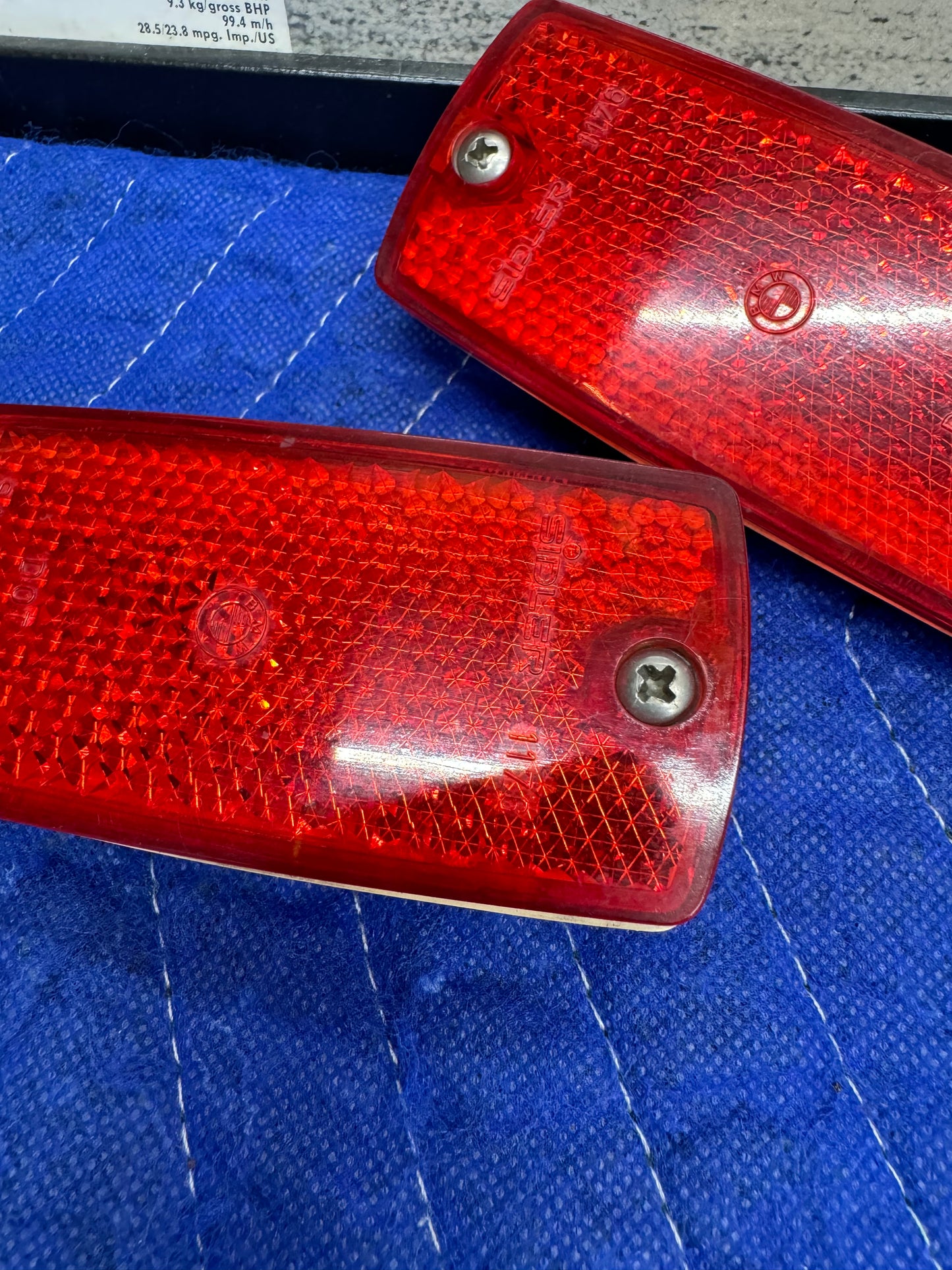 BMW E28 OEM Sidler Rear Side Red Marker Set of 2 - 13641754