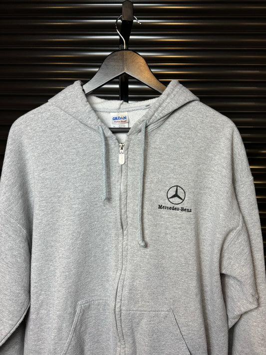 Vintage Mercedes Benz Logo Zip Up Hoodie - XL