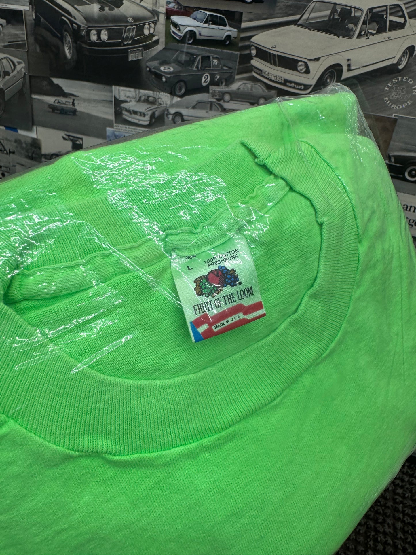 90’s BMW Classic Logo Green Tee NEW - Large