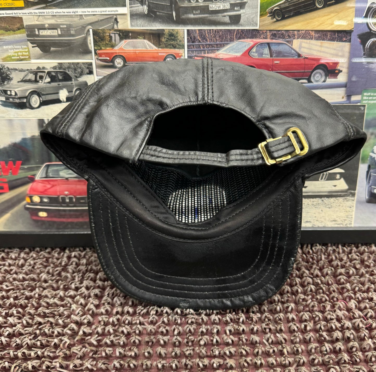 Vintage BMW Roundel Leather Strapback Hat
