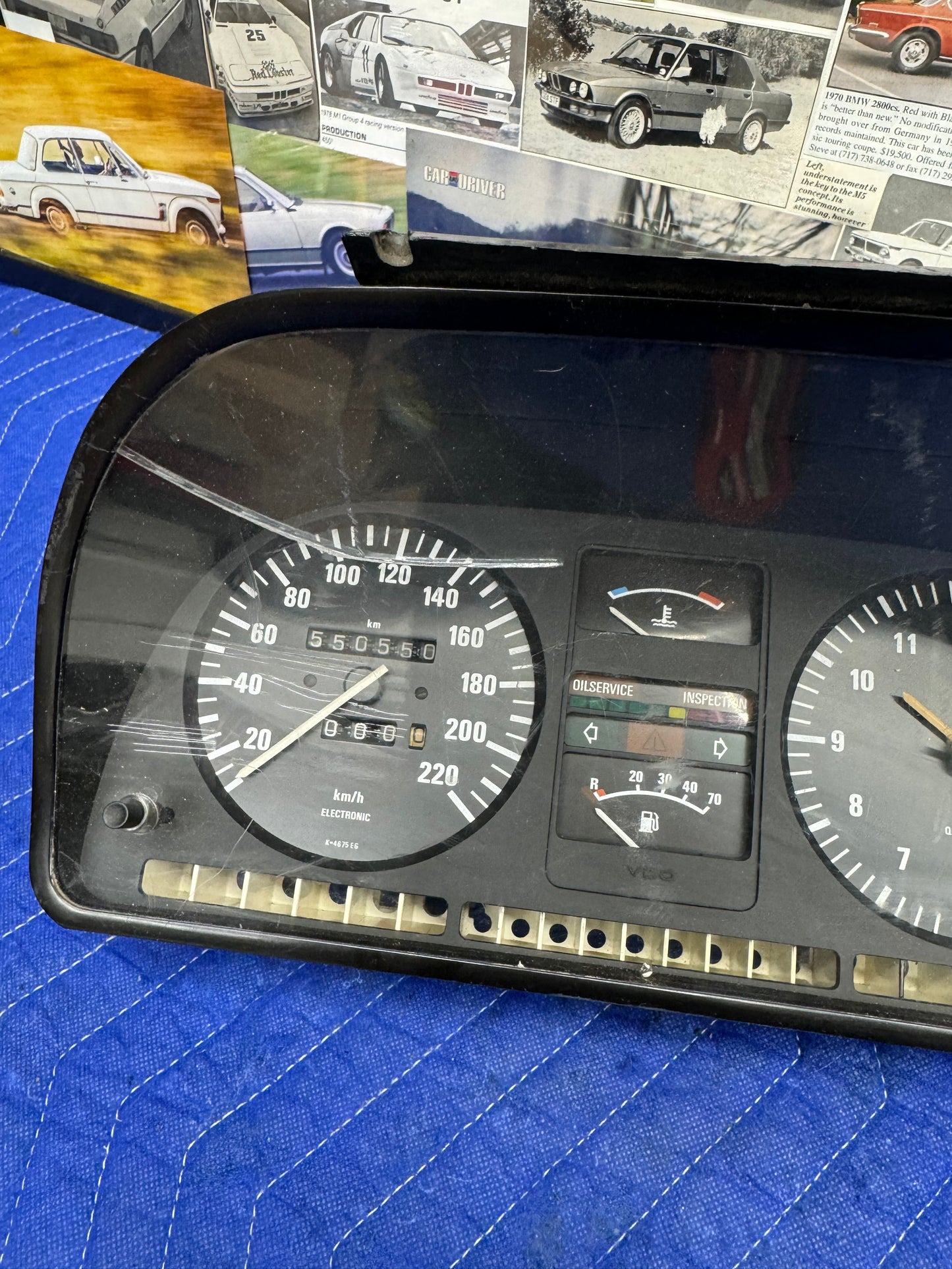 BMW E28 Euro Instrument Cluster + Quartz Clock - For Parts